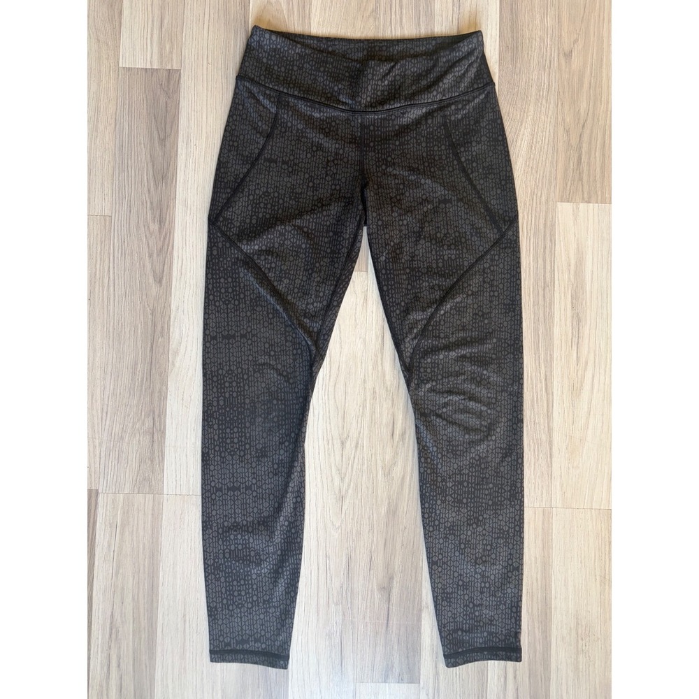 Patagonia Worn Wear Womens Geometric Print Athletic Leggings Charcoal Black S